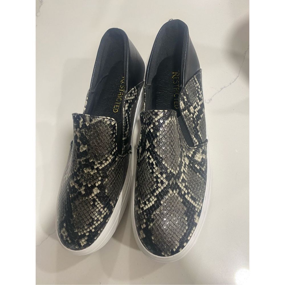 Restricted snakeskin print slip-ons